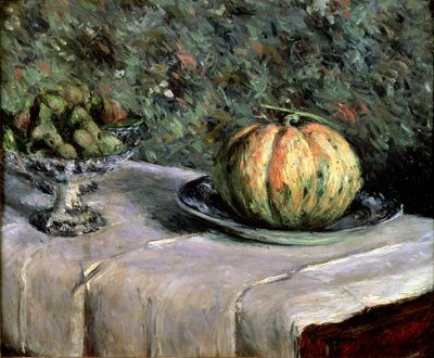 Melon and Fruit Bowl with Figs, 1880-82 by Gustave Caillebotte